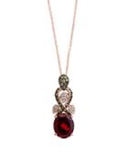 Effy Final Call Rhodolite, Diamond, Brown Diamond And 14k Rose Gold Pendant Necklace