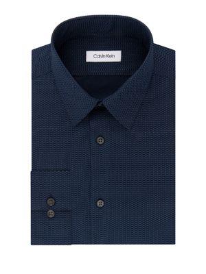 Calvin Klein Slim Fit Point-stripe Dress Shirt