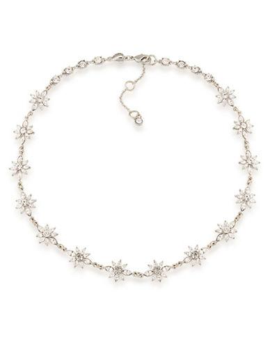 Carolee Silvertone Brass Crystal Choker Necklace