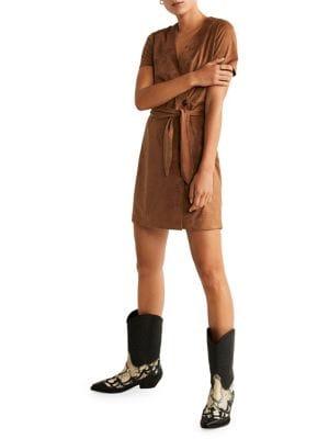 Mango Faux Suede Button-front Dress