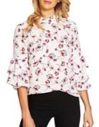Cece Tiered Ruffle Sleeve Floral Blouse