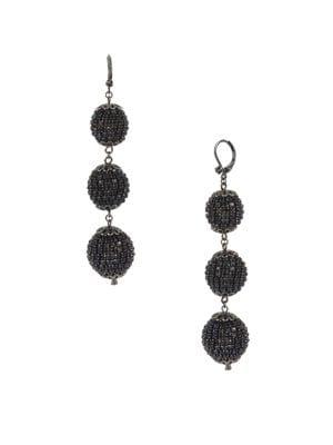 Miriam Haskell Montana Stone Fireball Triple-drop Earrings