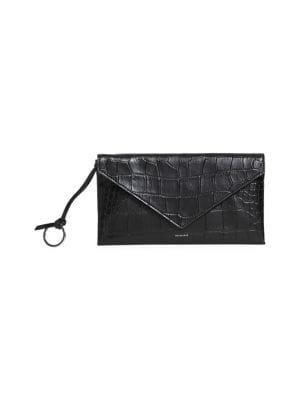 Allsaints Polly Embossed Leather Envelope Clutch