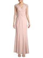 Vince Camuto Floral Embroidered Gathered Gown