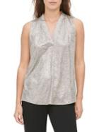 Calvin Klein Sleeveless Heathered V-neck Top