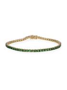 Marco Moore 14k Yellow Gold And Green Sapphire Link Bracelet