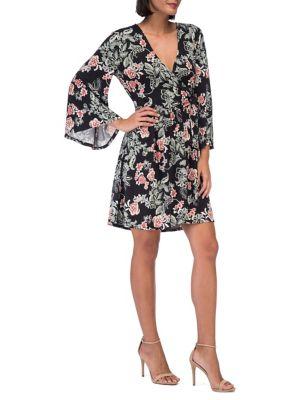 B Collection By Bobeau Forrest Wrap Print Dress