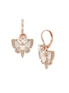 Betsey Johnson Flower Crystal Butterfly Drop Earrings