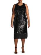 Rachel Rachel Roy Plus Lea Sequin Fringe Sheath Dress