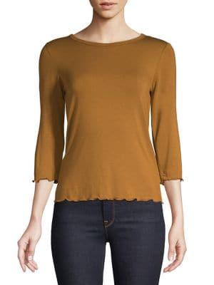 Design Lab Ruffled Crewneck Top