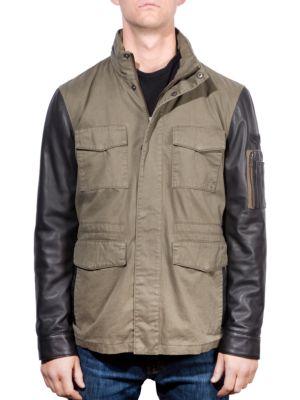 Boston Harbour Leather-sleeve Field Jacket