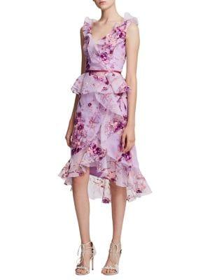 Marchesa Notte Floral-print Sheath Dress
