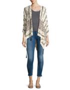 Vince Camuto Printed Open-front Jacket