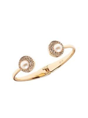 Vince Camuto Daytime Capsule Faux Pearl & Crystal Cuff Bracelet