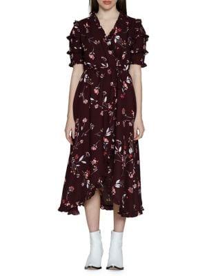 Walter Baker Havana Fit & Flare Midi Wrap Dress