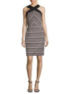 Laundry By Shelli Segal Geometric Jacquard Fitted Dress