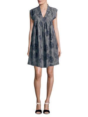 Lord & Taylor Pleated Linen Trapeze Dress