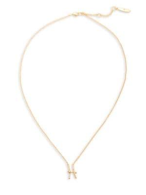 Sole Society Key Item Initials Crystal Pendant Necklace
