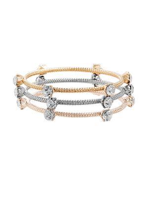 Steve Madden Set Of 3 Tri Color Bracelets