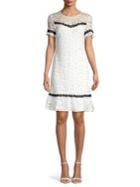 Karl Lagerfeld Paris Short Sleeve Lace Shift Dress