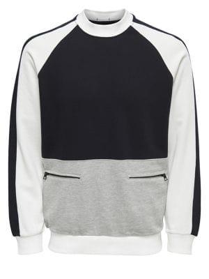 Only And Sons Colorblock Cotton Sweater