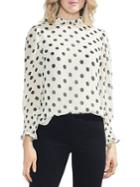 Vince Camuto Shirred Ruffle Polka-dot Blouse
