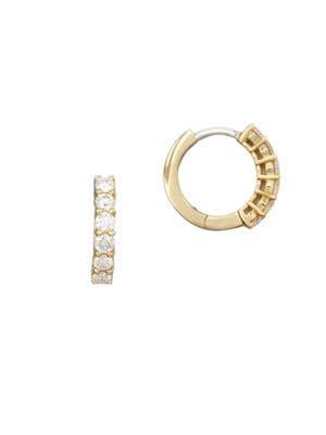Roberto Coin 0.7 Tcw Diamond & 18k Yellow Gold Hoop Earrings- 0.59in