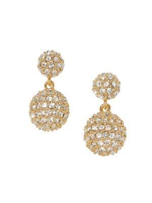 Vince Camuto Goldtone & Crystal Fireball Double Drop Earrings
