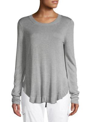 Michael Michael Kors Heathered Ruffle Hem Top