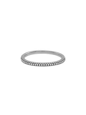 Lord & Taylor Diamond And Sterling Silver Band Ring