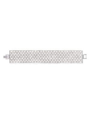 Nina Zaragoza Rhodium-plated And Crystal Mesh Bracelet