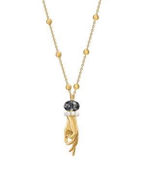 Tarot Magic Goldtone, Faux Pearl & Swarovski Crystal Pendant Necklace