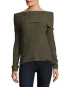 Bardot Ribbed Off-the-shoulder Sweater
