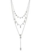 Nina N-catori Silvertone 3-row Layered Necklace