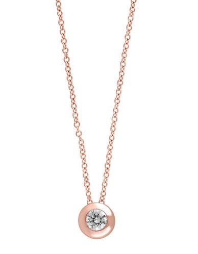 Effy Pave Diamond And 14k Rose Gold Bezel Necklace