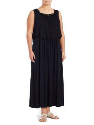 Context Plus Sleeveless Popover Maxi Dress