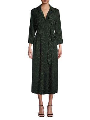 Vince Camuto Animal-print Belted Shirtdress