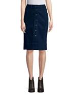 Lord & Taylor Petite Button-front Knee-high Skirt