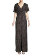 H Halston Twist Metallic Gown
