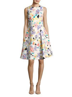 Calvin Klein Floral Seamed Fit-&-flare Dress