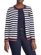 Lauren Ralph Lauren Plus Striped Button Front Cardigan