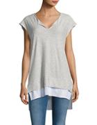 Two By Vince Camuto Heathered Mock-layer Tunic