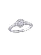 Sonatina 14k White Gold And Diamond Composite Halo Engagement Ring