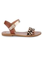Steve Madden Leather & Leopard-print Calf Hair Sandals
