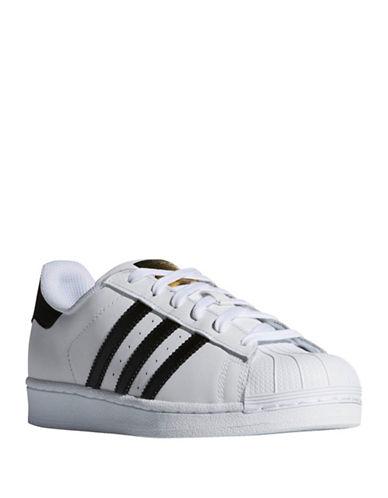 Adidas Superstar Striped Leather Sneakers