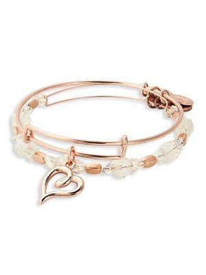 Alex And Ani Handwritten Heart Charm Bracelet 2-pieceset