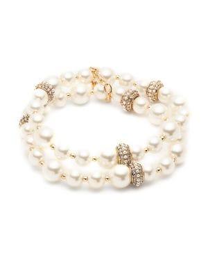 Anne Klein Goldtone Faux-pearl Layer Bracelet