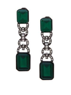 Ralph Lauren Crystal Linear Loop Earrings