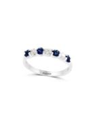 Effy Royale Bleu Diamond, Sapphire And 14k White Gold Band Ring