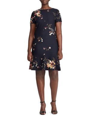 Lauren Ralph Lauren Plus Floral-print Crepe Dress